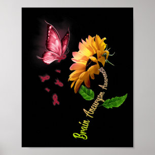 Vlinder Zonnebloem Hersenen Aneurysma Bewustzijn 1 Poster