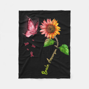 Vlinder Zonnebloem Hersenen Aneurysma Bewustzijn Fleece Deken