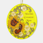 Vlinder Zonnebloem Moeder ornament (Links)