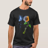 Vlinder Zonnebloem Myositis Bewustzijn T-shirt (Voorkant)
