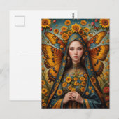 vlinder zonnebloem non briefkaart (Voorkant / Achterkant)