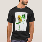 Vlinder zonnebloem scoliose bewustzijn voor mannen t-shirt (Voorkant)