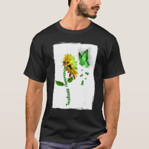 Vlinder zonnebloem scoliose bewustzijn voor mannen t-shirt