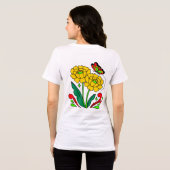 Vlinder & Zonnebloem Tuin Shirt (Achterkant volledig)