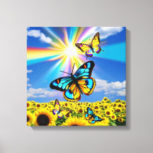 Vlinder & Zonnebloemen