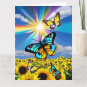 Vlinder & Zonnebloemen Kaart (Voorkant)