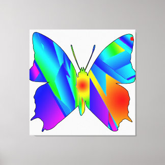 Vlinder Zonsondergang Uitgerekte Canvasprint Canvas Afdruk