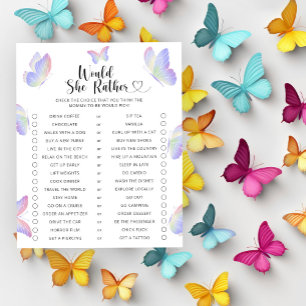 Vlinder / Zou Zij Liever Baby Shower Spel