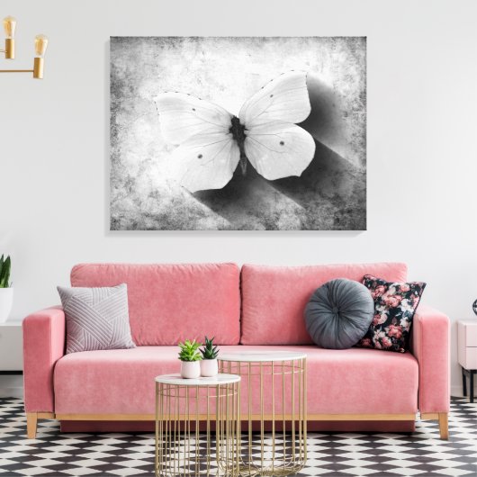  Vlinder Zwart-wit Canvas Afdruk (Insitu (Woonkamer))