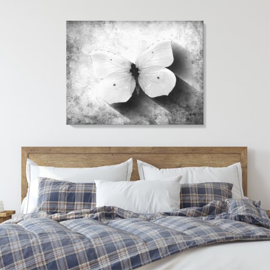  Vlinder Zwart-wit Canvas Afdruk (Insitu (Slaapkamer))