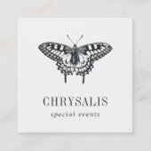  vlinder | Zwart-wit Vierkante Visitekaartje (Voorkant)