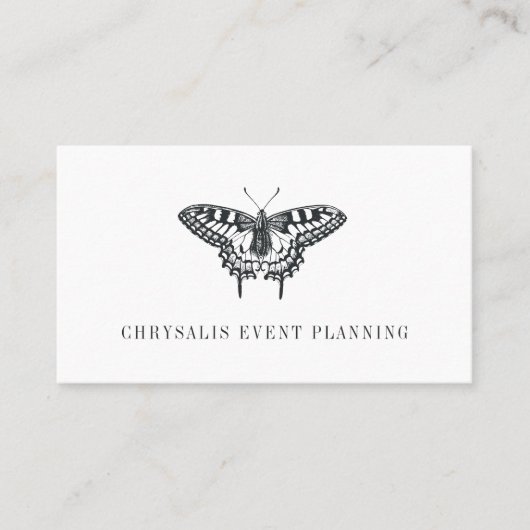  vlinder | Zwart-wit Visitekaartje (Voorkant)