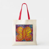 Vlinderaquarel met patroon illustratie tote bag (Achterkant)