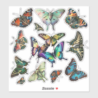 Vlinderassortiment, monarchen, zwaluwstaarten enz. sticker