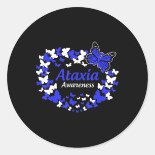 vlinderataxiale krijger met blauw lint T-Shirt3 Ronde Sticker