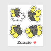 Vlinderbeer met bril cute Kawaii sticker (Vel)