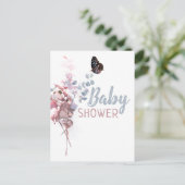 Vlinderblaadjes, elegante Baby showers uitnodiging (Staand voorkant)