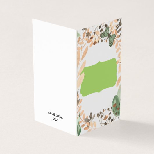 vlinderblanco binnenste Wenskaarten Kaart (Buitenkant)