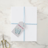 Vlinderblauw en grijs Baby shower Gift Labels Cadeaulabel (Met Touw)