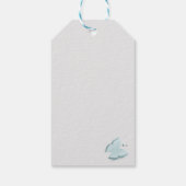 Vlinderblauw en grijs Baby shower Gift Labels Cadeaulabel (Achterkant)