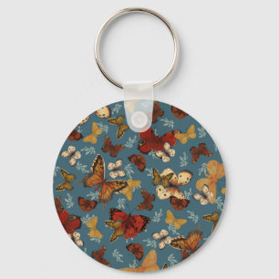 Vlinderblauw naadloos patroon sleutelhanger