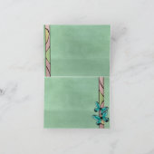 Vlinderblauw op smaragdgroen bedankkaart (Binnen)