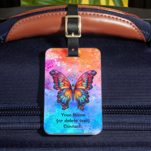 Vlinderblauw Sinaasappels vleugels Bagagelabel (Voorkant Insitu 2)