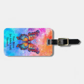 Vlinderblauw Sinaasappels vleugels Bagagelabel (Voorkant horizontaal)