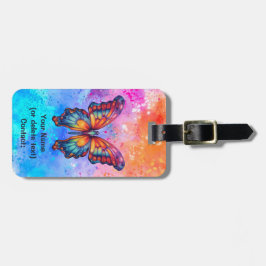 Vlinderblauw Sinaasappels vleugels Bagagelabel