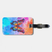 Vlinderblauw Sinaasappels vleugels Bagagelabel (Achterkant horizontaal)