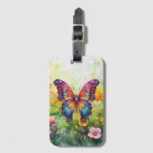 Vlinderblauw Sinaasappels vleugels Bagagelabel (Voorkant (verticaal))