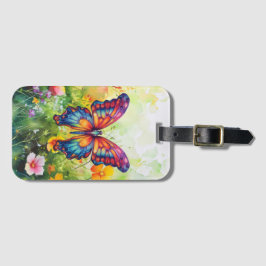 Vlinderblauw Sinaasappels vleugels Bagagelabel