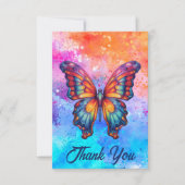 Vlinderblauw Sinaasappels vleugels Bedankkaart (Voorkant)