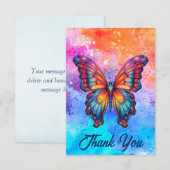 Vlinderblauw Sinaasappels vleugels Bedankkaart (Voorkant / Achterkant)