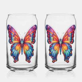 Vlinderblauw Sinaasappels vleugels Blikvorm Glas