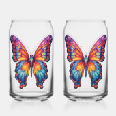 Vlinderblauw Sinaasappels vleugels Blikvorm Glas (Achterkant)