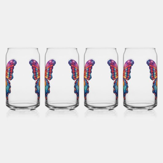 Vlinderblauw Sinaasappels vleugels Blikvorm Glas (Rechts)