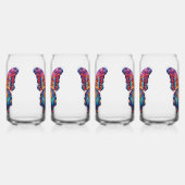 Vlinderblauw Sinaasappels vleugels Blikvorm Glas (Links)