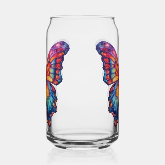 Vlinderblauw Sinaasappels vleugels Blikvorm Glas (Rechts)