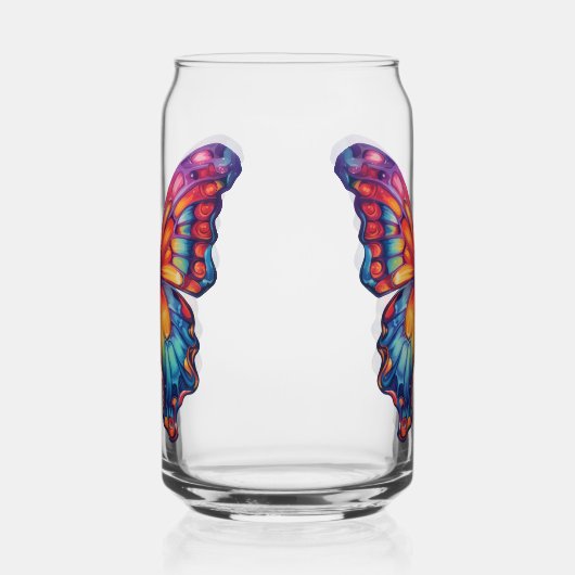 Vlinderblauw Sinaasappels vleugels Blikvorm Glas (Links)