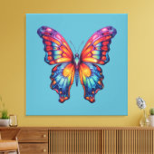 Vlinderblauw Sinaasappels vleugels Canvas Afdruk (Insitu (Woonkamer))