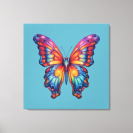 Vlinderblauw Sinaasappels vleugels Canvas Afdruk