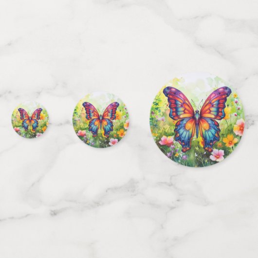 Vlinderblauw Sinaasappels vleugels Confetti (Voorkanten)