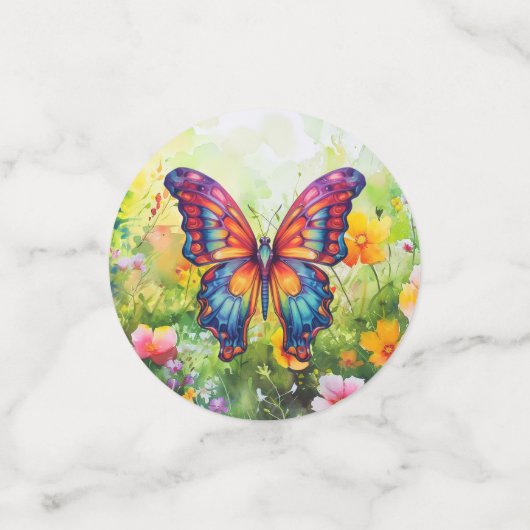 Vlinderblauw Sinaasappels vleugels Confetti (Kleine voorkant)