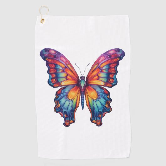 Vlinderblauw Sinaasappels vleugels Golfhanddoek (Voorkant)