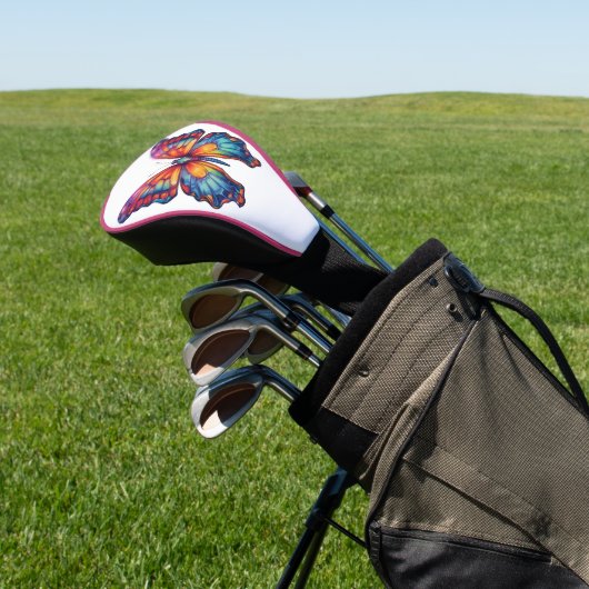 Vlinderblauw Sinaasappels vleugels Golfheadcover (Insitu)