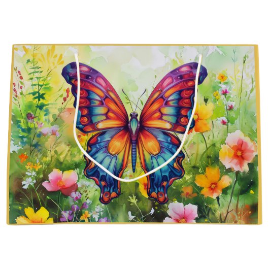 Vlinderblauw Sinaasappels vleugels Groot Cadeauzakje (Voorkant)