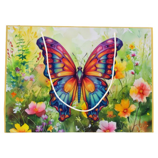 Vlinderblauw Sinaasappels vleugels Groot Cadeauzakje (Achterkant)