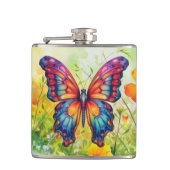 Vlinderblauw Sinaasappels vleugels Heupfles (Voorkant)