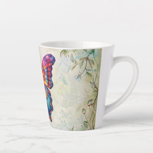 Vlinderblauw Sinaasappels vleugels Latte Mok (Rechts)